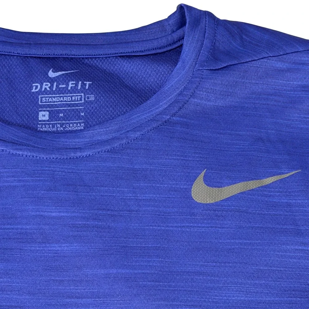 Nike Dri-FIT Shirt Mens Medium Blue Polyester Active Training Fit Heather Gym